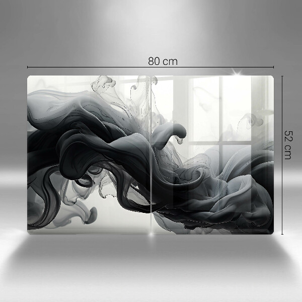 Spisskyddsplatta Svart rök abstrakt