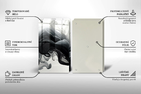 Spisskyddsplatta Svart rök abstrakt