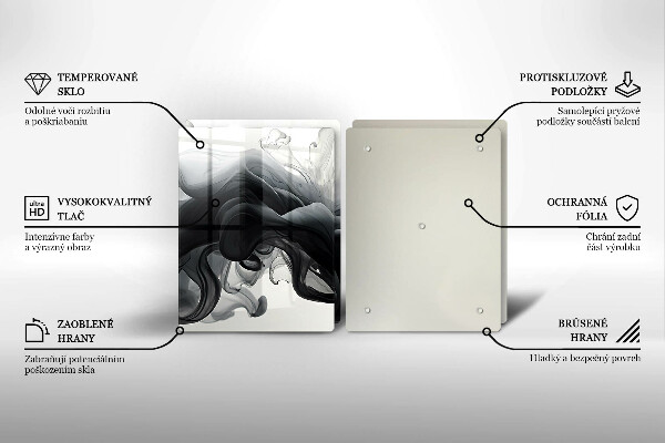 Spisskyddsplatta Svart rök abstrakt
