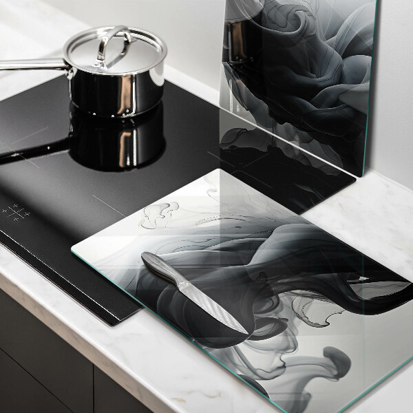 Spisskyddsplatta Svart rök abstrakt