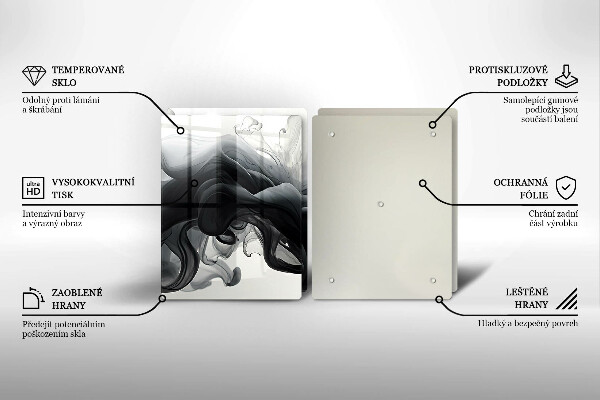 Spisskyddsplatta Svart rök abstrakt