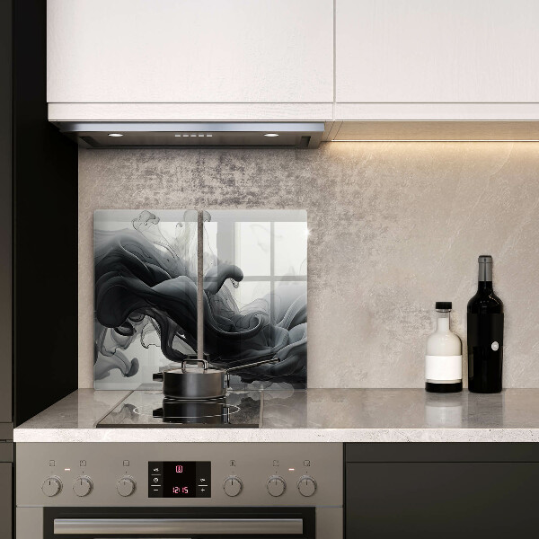 Spisskyddsplatta Svart rök abstrakt