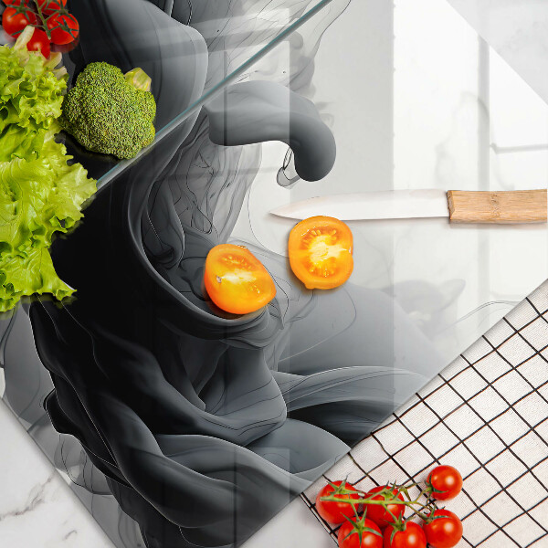 Spisskyddsplatta Svart rök abstrakt