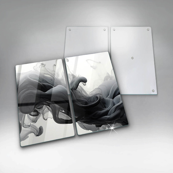 Spisskyddsplatta Svart rök abstrakt