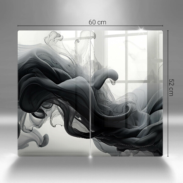 Spisskyddsplatta Svart rök abstrakt