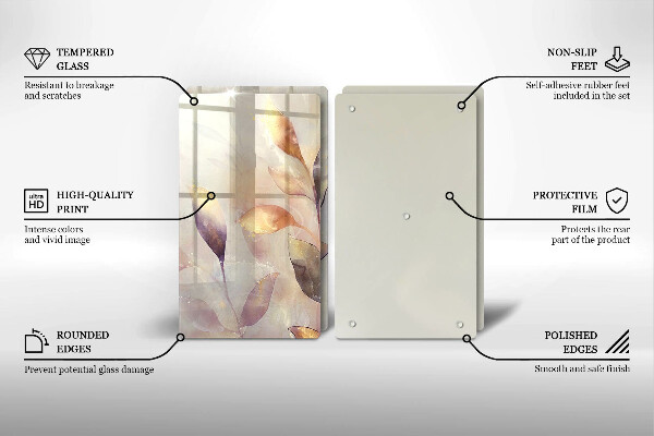 Skydd för induktionsspis Målade boho löv