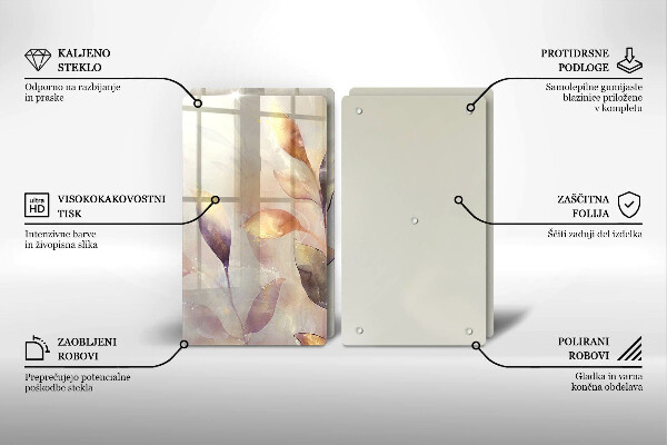 Skydd för induktionsspis Målade boho löv