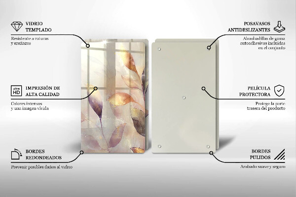 Skydd för induktionsspis Målade boho löv