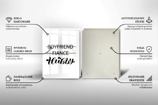 Skydd för induktionsspis Inskrift, mening, mönster