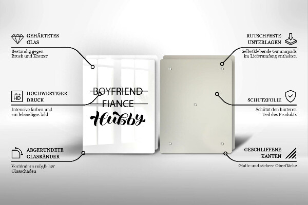 Skydd för induktionsspis Inskrift, mening, mönster