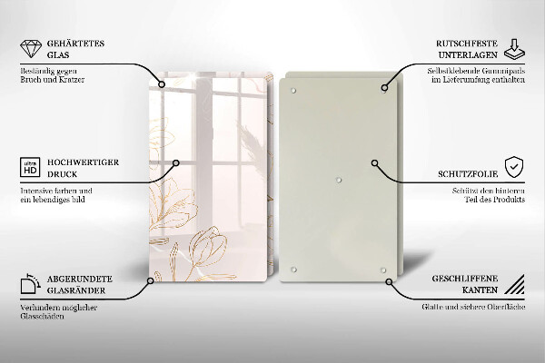 Spisskyddsplatta Blomma konturer