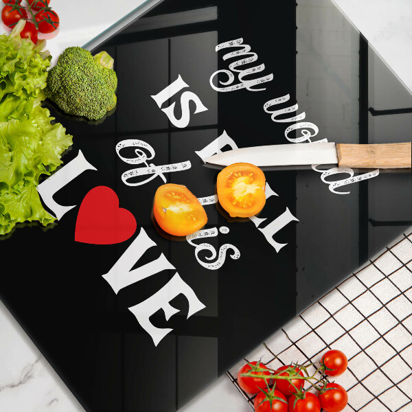 Skydd för spis Inskrift, mening