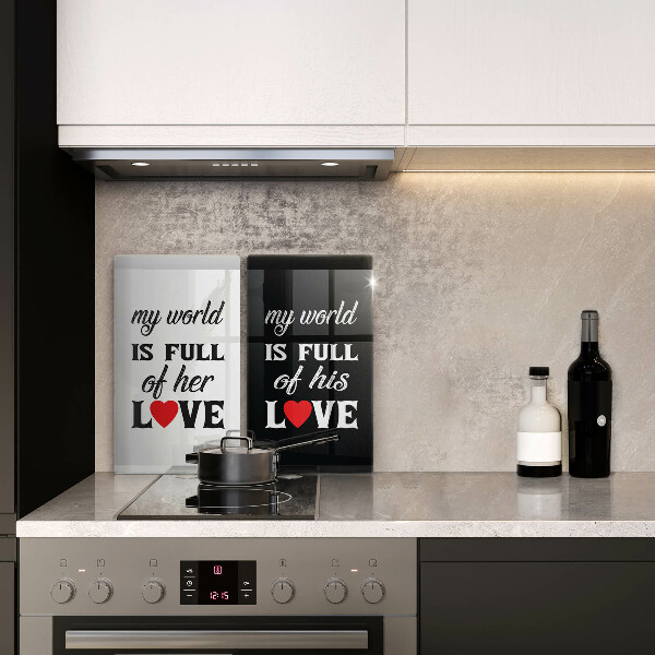 Skydd för spis Inskrift, mening