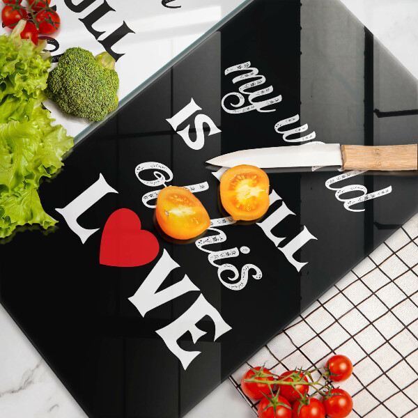 Skydd för spis Inskrift, mening