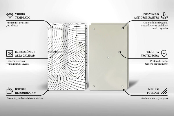 Glashällskydd Svarta linjer abstrakt