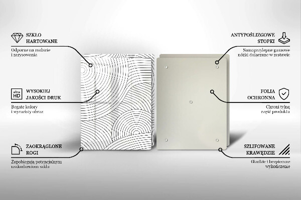 Glashällskydd Svarta linjer abstrakt