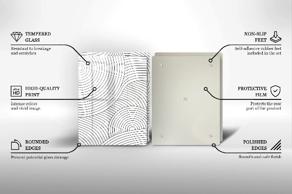 Glashällskydd Svarta linjer abstrakt