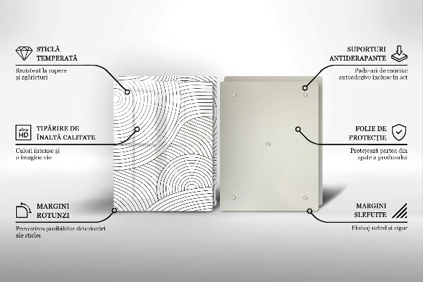 Glashällskydd Svarta linjer abstrakt