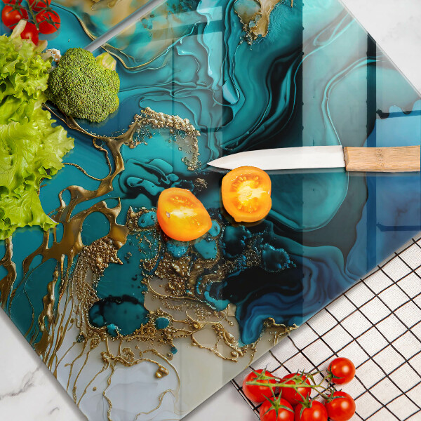 Skyddsplatta för spis Turkos abstraktion