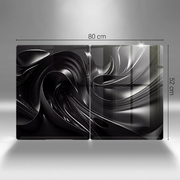 Skyddsplatta för spis Abstraktion svart massa