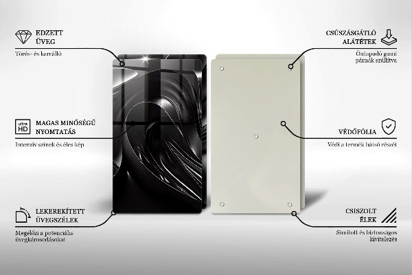 Skyddsplatta för spis Abstraktion svart massa