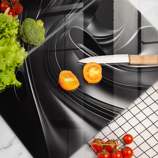 Skyddsplatta för spis Abstraktion svart massa