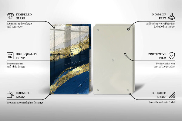 Skyddsplatta för spis Textur med guld