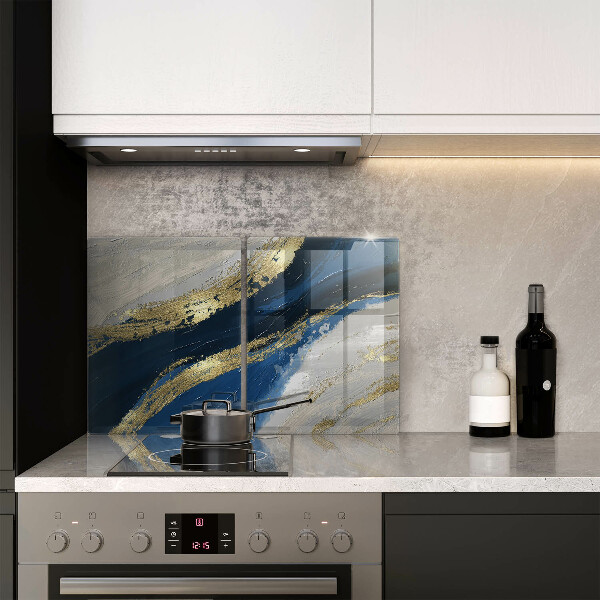 Skyddsplatta för spis Textur med guld