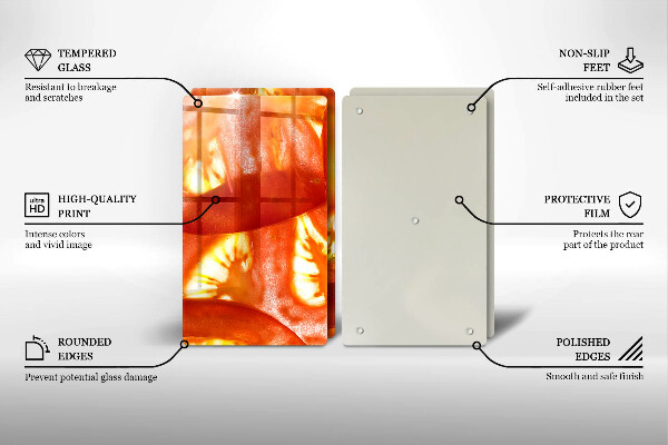 Skyddsplatta för spis Röd tomatskiva