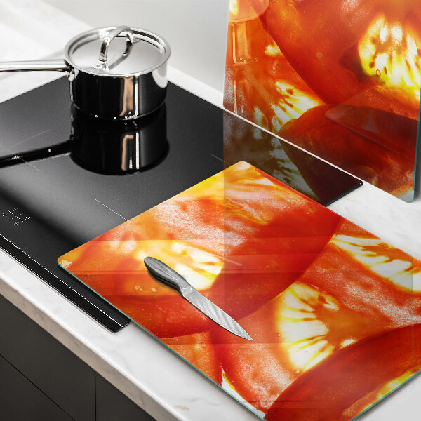 Skyddsplatta för spis Röd tomatskiva