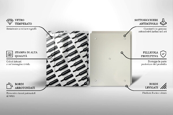 Skyddsplatta för spis Svarta vinflaskor