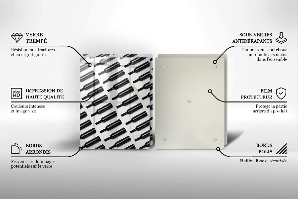 Skyddsplatta för spis Svarta vinflaskor