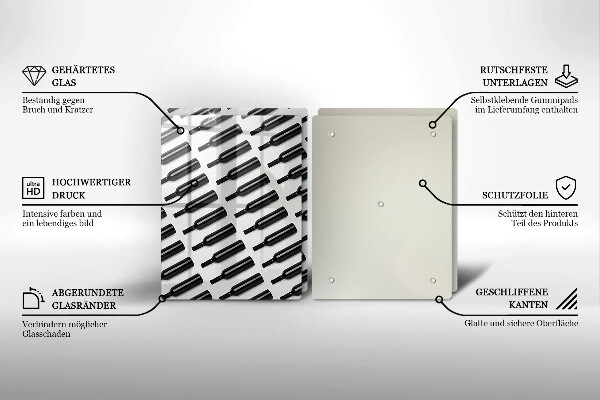 Skyddsplatta för spis Svarta vinflaskor