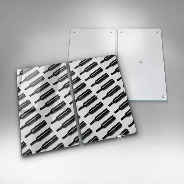 Skyddsplatta för spis Svarta vinflaskor