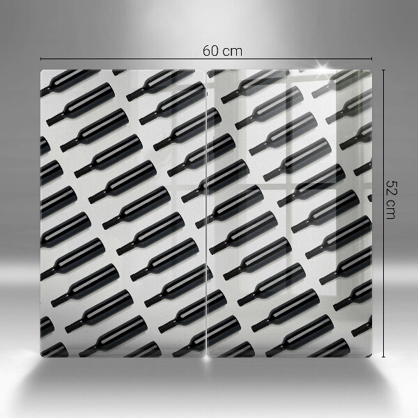 Skyddsplatta för spis Svarta vinflaskor