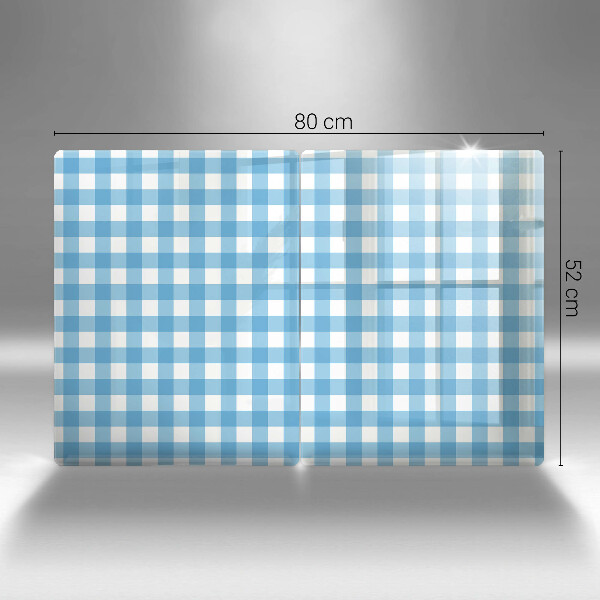 Skyddsplatta för spis Blåvit rutor