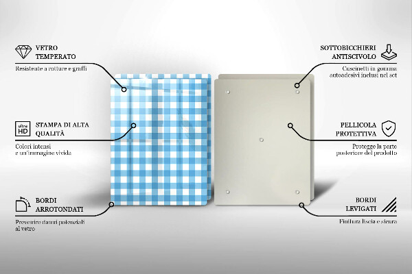 Skyddsplatta för spis Blåvit rutor