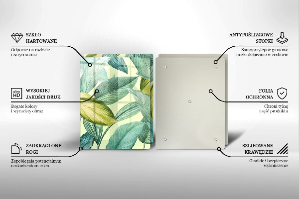 Skyddsplatta för spis Gröna tropiska löv