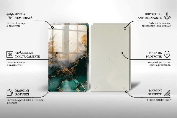 Skyddsplatta för spis Flerfärgad marmor