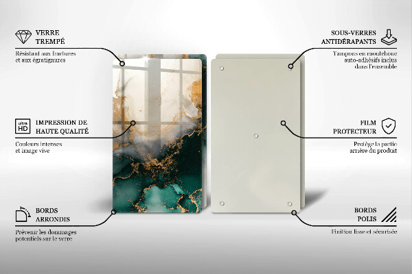 Skyddsplatta för spis Flerfärgad marmor