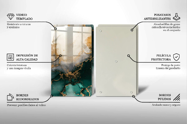 Skyddsplatta för spis Flerfärgad marmor