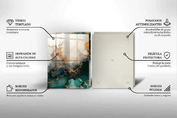 Skyddsplatta för spis Flerfärgad marmor