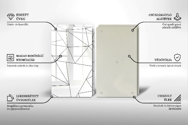 Skyddsplatta för spis Vita trianglar