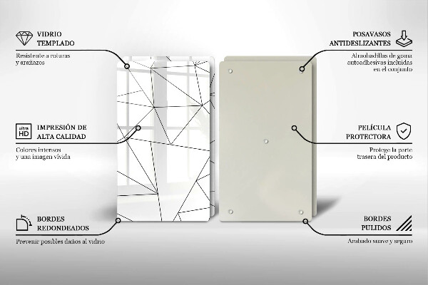 Skyddsplatta för spis Vita trianglar