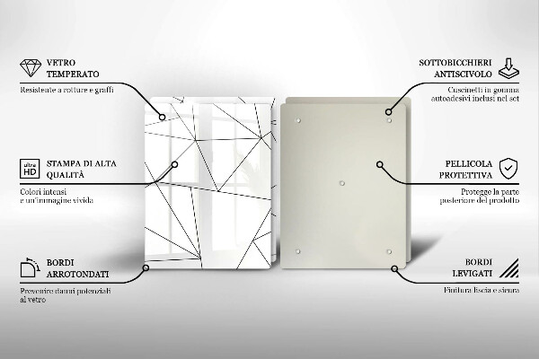 Skyddsplatta för spis Vita trianglar