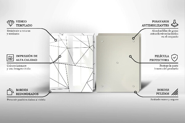 Skyddsplatta för spis Vita trianglar