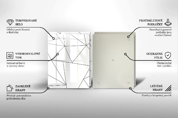 Skyddsplatta för spis Vita trianglar