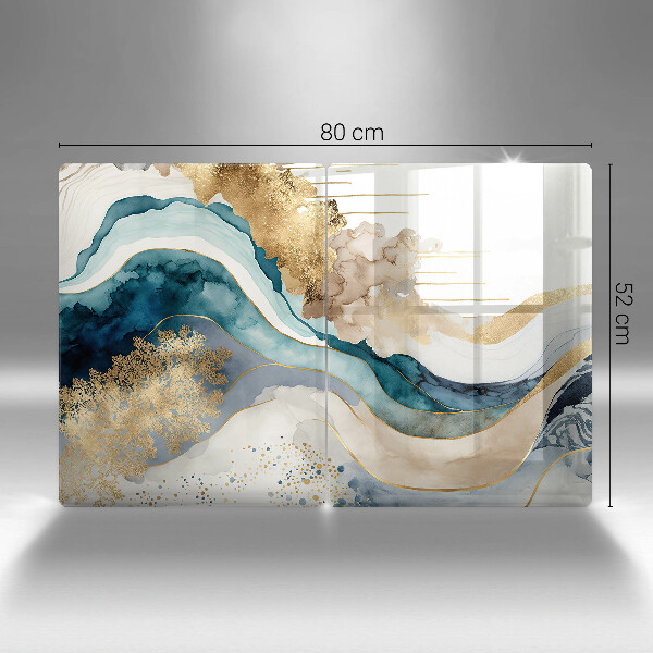 Skyddsplatta för spis Färgad marmor