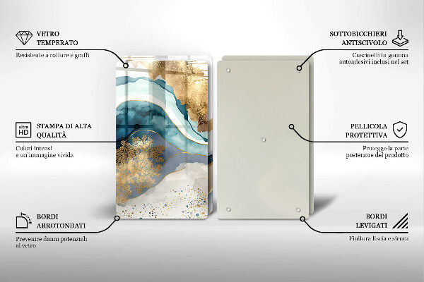 Skyddsplatta för spis Färgad marmor