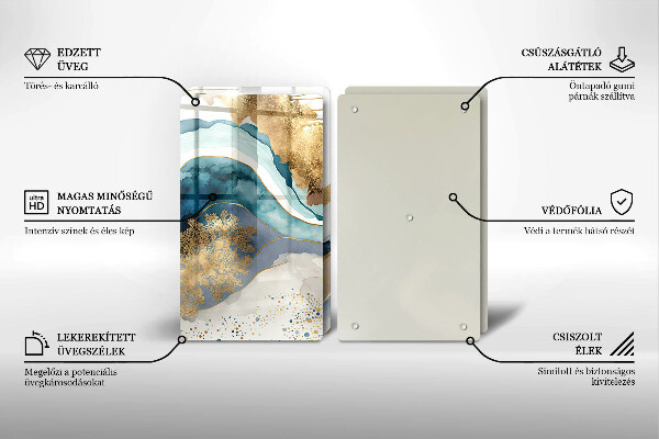 Skyddsplatta för spis Färgad marmor